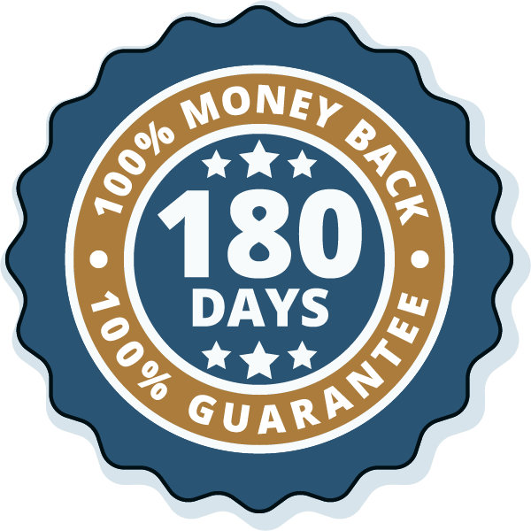 100% money back 180 days